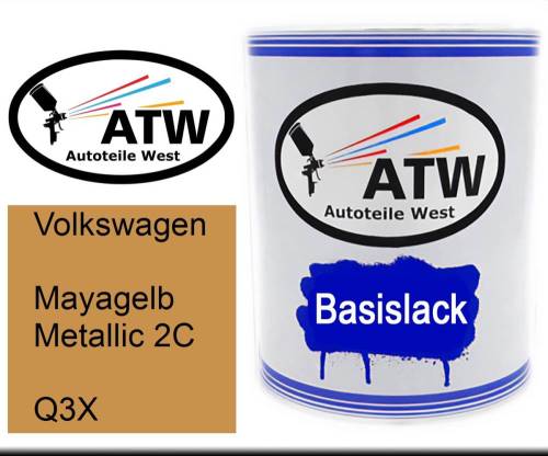 Volkswagen, Mayagelb Metallic 2C, Q3X: 1L Lackdose, von ATW Autoteile West.